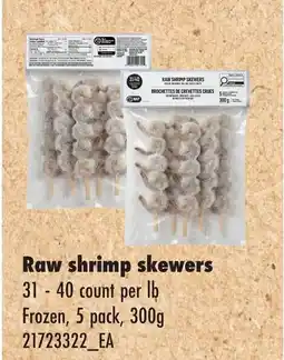 No Frills Raw shrimp skewers offer