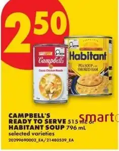 No Frills Campbells ready to serve or habitant soup offer