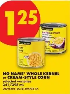 No Frills Nwhole kernel or cream-style corn offer