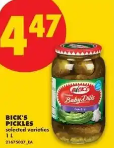 No Frills Bick's pickles offer