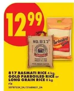 No Frills 817 basmati rice, gold parboiled rice or long grain rice offer