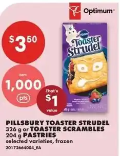 No Frills Pillsbury toaster strudel or toaster scrambles or pastries offer