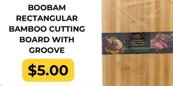 Boobam rectangular bamboo cutting board with groove