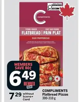 Foodland COMPLIMENTS Flatbread Pizzas offer