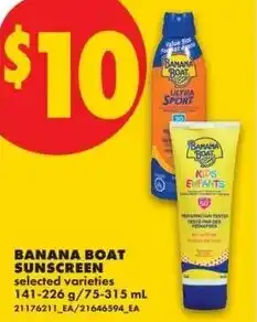 No Frills Banana boat sunscreen offer