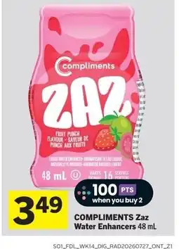 Foodland COMPLIMENTS Zaz Water Enhancers offer