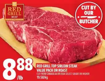 Red grill top sirloin steak value pack or roast