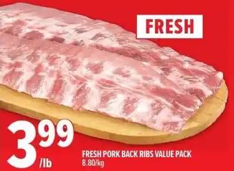 Fresh pork back ribs value pack