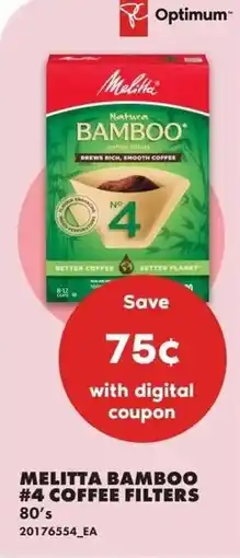 No Frills Melitta bamboo #4 coffee filters offer