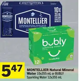 Foodland Natural Mineral Water or BUBLY Sparkling Water offer
