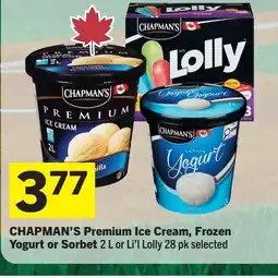 Foodland CHAPMAN'S Premium Ice Cream, Frozen Yogurt or Sorbet offer