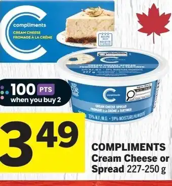 Foodland COMPLIMENTS Cream Cheese or Spread offer