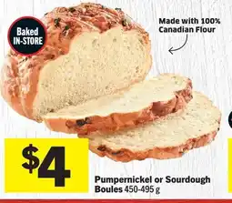 Foodland Pumpernickel or Sourdough Boules offer