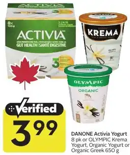 Sobeys DANONE Activia Yogurt offer