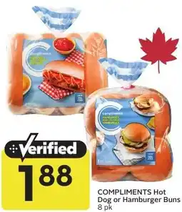 Sobeys COMPLIMENTS Hot Dog or Hamburger Buns offer