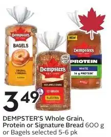 Sobeys DEMPSTER'S Whole Grain, Protein or Signature Bread offer
