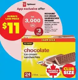 Real Canadian Superstore No Name Ice Cream Sandwiches or Bars offer