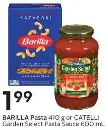 Sobeys BARILLA Pasta or CATELLI Garden Select Pasta Sauce offer