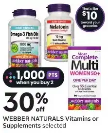 Sobeys WEBBER NATURALS Vitamins or Supplements offer