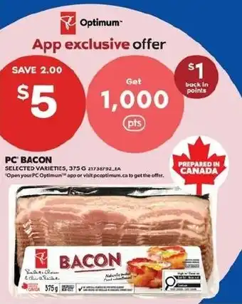 Real Canadian Superstore PC Bacon offer
