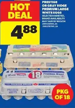 Real Canadian Superstore Prestige or Gray Ridge Premium Large White Eggs offer