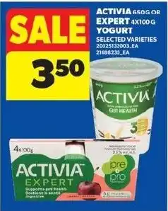 Real Canadian Superstore Activia, or Expert Yogurt offer