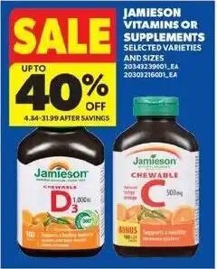 Real Canadian Superstore Jamieson Vitamins or Supplements offer