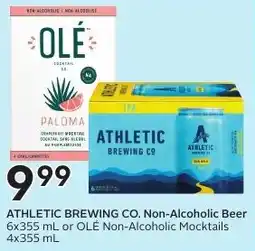 Sobeys ATHLETIC BREWING CO. Non-Alcoholic Beer or OLÉ Non-Alcoholic Mocktails offer