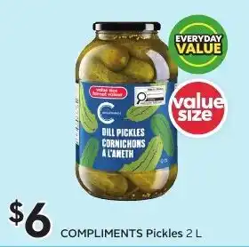 Sobeys COMPLIMENTS Pickles offer