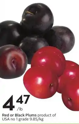 Sobeys Red or Black Plums offer