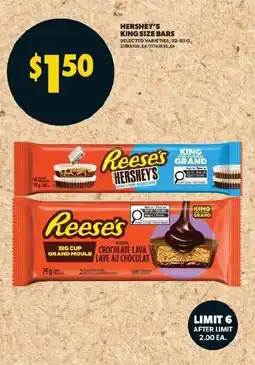 Real Canadian Superstore Hershey's King Size Bars offer