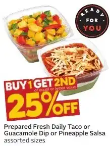 Sobeys Prepared Fresh Daily Taco or Guacamole Dip or Pineapple Salsa offer