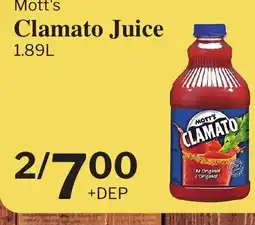 Village Food Markets MOTT'S Clamato Juice offer