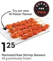 Sobeys Marinated Raw Shrimp Skewers offer