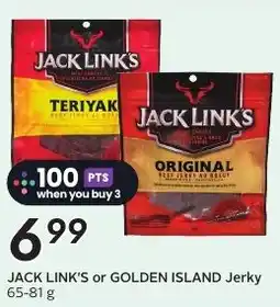 Sobeys JACK LINK'S or GOLDEN ISLAND Jerky offer