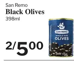 Village Food Markets SAN REMO Black Olives offer