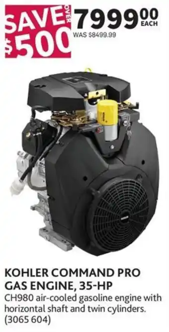 Kohler command pro gas engine, 35-HP
