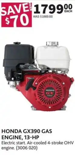 Co-op Honda GX390 gas engine, 13-HP offer