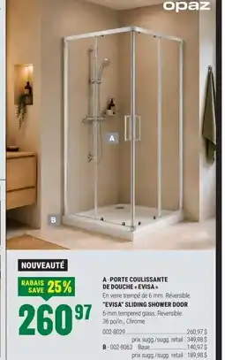 BMR OPAZ A-porte coulissante de douche evisa offer