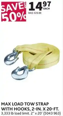 Co-op Max load tow strap with hooks, 2-in. x 20-ft. offer