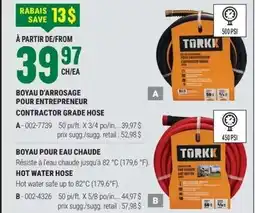 BMR Boyau d'arrosage pour entrepreneur contractor grade hose offer
