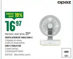 BMR OPAZ Ventilateur de table usb-c 5 offer