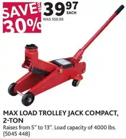 Co-op Max load trolley jack compact, 2-ton offer