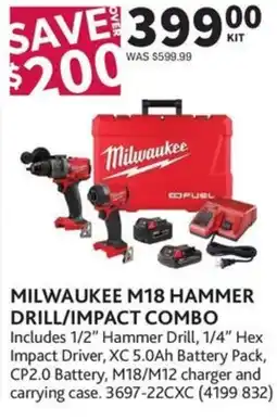 Co-op Milwaukee M18 hammer drill/impact combo offer