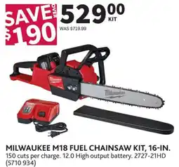 Co-op Milwaukee M18 fuel chainsaw kit, 16-in. 150 offer