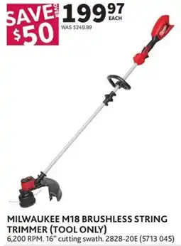 Co-op Milwaukee M18 brushless string trimmer (tool only) offer