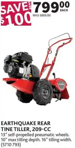 Co-op Earthquake rear tine tiller, 209-CC offer