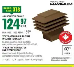 BMR Ventilateur pour toiture inclinée vwax 301 offer