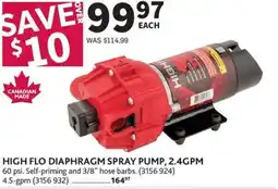 Co-op High flo diaphragm spray pump, 2.4GPM offer