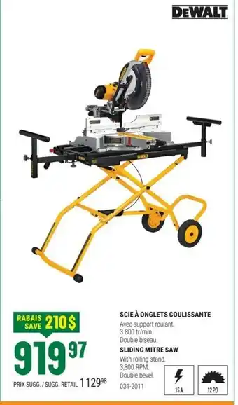 DEWALT Scie à onglets coulissante